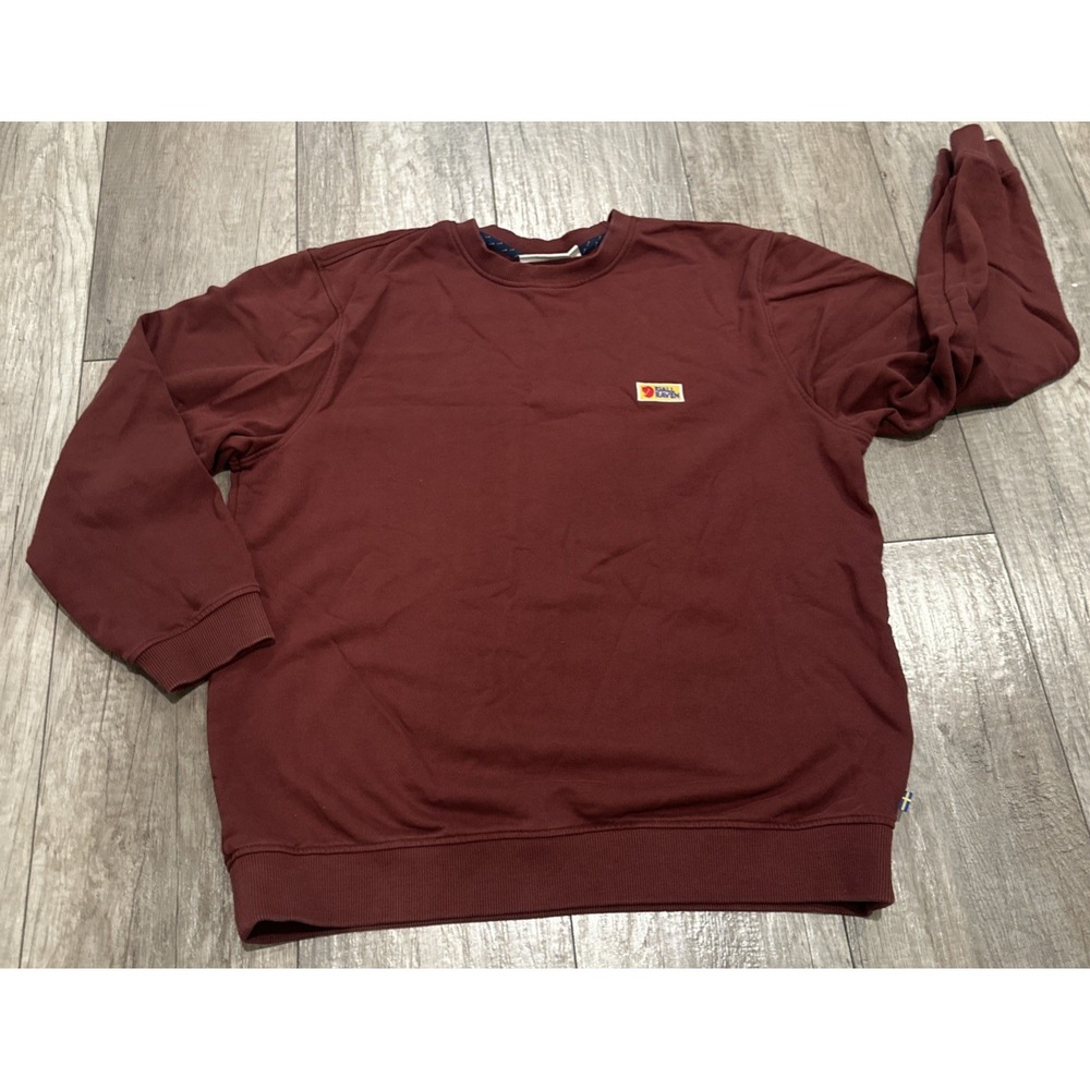 Fjallraven Men Size XL Vardag Crew Neck Sweater Maroon Active Sweatshirt